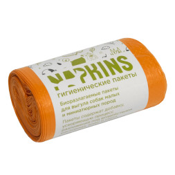 NAPKINS БИОпакеты гигиенические для выгула собак малых и миниатюрных пород, оранжевый, 24 см x 28,5 см - 20 шт