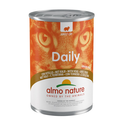 Almo Nature Daily Menu Adult Cat Veal консервы для взрослых кошек меню с телятиной - 400 г х 24 шт