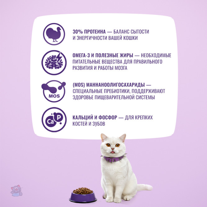 KLATZ! сухой полнорационный корм для котят, беременных и кормящих кошек с индейкой - 1,5 кг