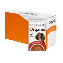 Organix влажный корм для взрослых собак, суп с говядиной, овощами и рисом - 80 г х 24 шт