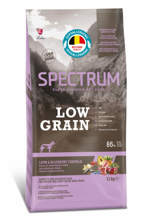 Spectrum Low Grain Medium And Large Breed Adult Dog сухой низкозерновой корм для взрослых собак средних и крупных пород с ягненком и черникой - 12 кг