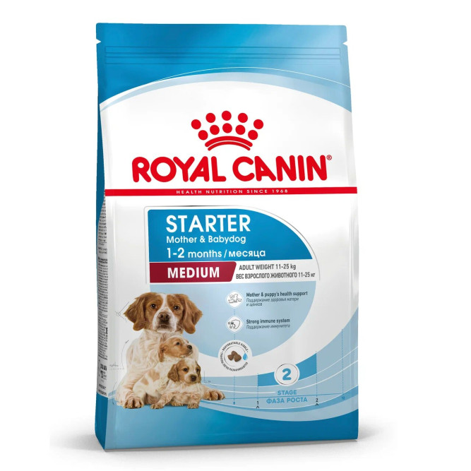 Royal Canin Medium Starter Mother Babydog сухой корм для щенков средних пород в период отъема до 2 - месячного возраста, беременных и кормящих сук - 12 кг