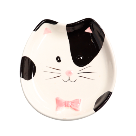 Mr.Kranch миска керамическая для кошек &quot;Мордочка кошки черно-белая&quot;, 130 мл