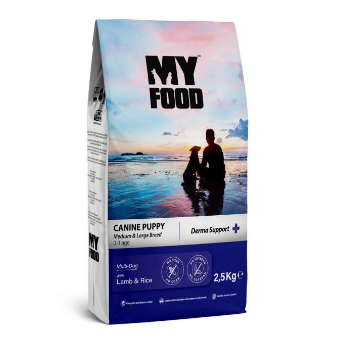 Myfood Canine Puppy Medium &amp; Large Breed Multi-Dog with Lamb &amp; Rice сухой корм для щенков крупных и средних пород с ягненком и рисом - 2,5 кг