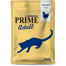 PRIME паштет для взрослых кошек с курицей, в паучах - 100 г х 24 шт