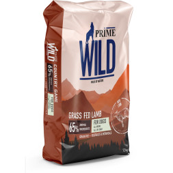 Prime Wild GF Grass Fed сухой беззерновой корм для взрослых собак и щенков всех пород, с ягненком - 12 кг