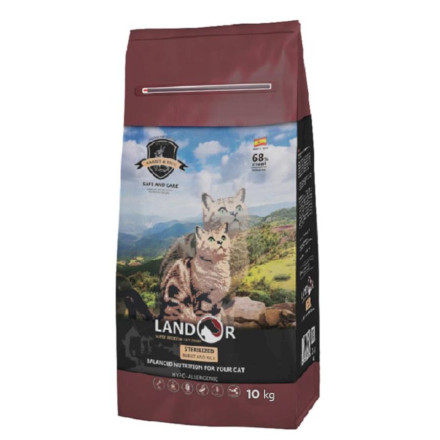 Landor Sterilized &amp; Light сухой корм для кошек с избыточным весом и стерилизованных, с кроликом и рисом - 10 кг