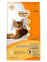 Мнямс Sterilized сухой корм для стерилизованых кошек с индейкой - 1,5 кг