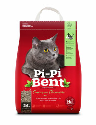 Pi-Pi Bent Сенсация свежести наполнитель комкующийся бентонитовый для туалета кошек - 24 л (10 кг)