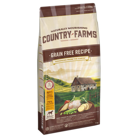 Country Farms сухой беззерновой корм для взрослых собак с курицей - 11 кг