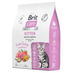 Brit Care Cat Kitten Healthy Growth сухой корм для котят, беременных и кормящих кошек, с индейкой - 7 кг
