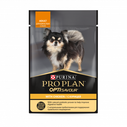 Pro Plan Opti Savour паучи для собак мелких пород с курицей - 85 г х 26 шт