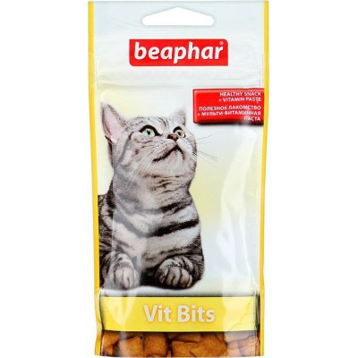 Beaphar Vit- Bits подушечки для кошек с мультивитаминной пастой - 75 шт