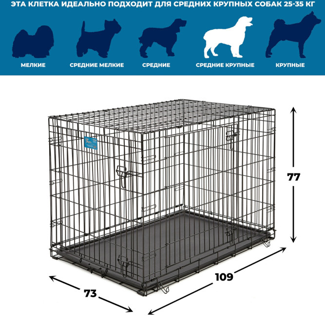 MidWest клетка Life Stages 107х71х79h см 2 двери черная