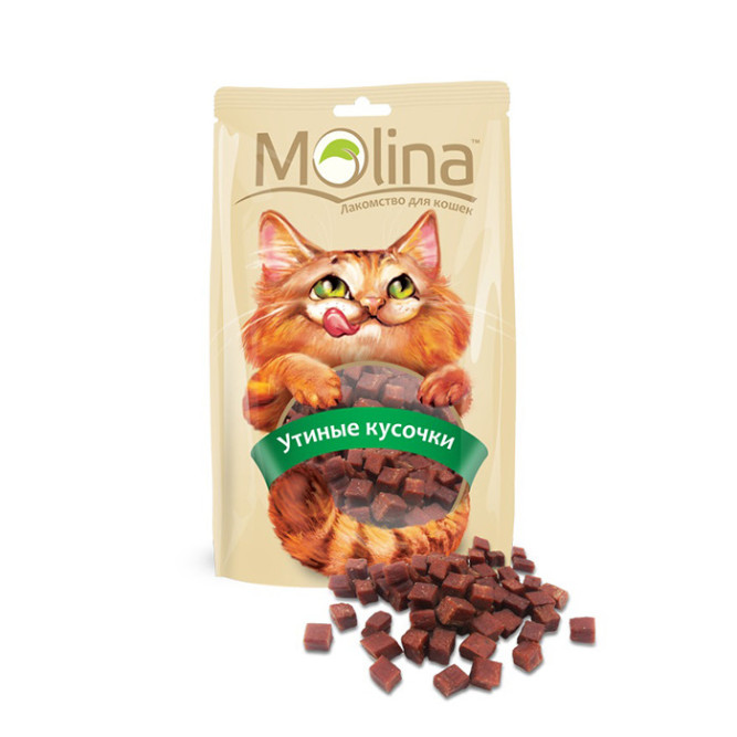Лакомство Molina для кошек Утиные кусочки, 80г