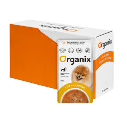 Organix влажный корм для взрослых собак, суп с курицей, овощами и рисом - 80 г х 24 шт