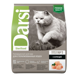 Darsi Sterilised сухой корм для стерилизованных кошек с курицей - 1,8 кг