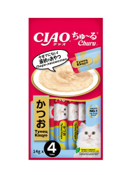 Inaba Ciao Churu лакомство-пюре для взрослых кошек с тунцом кацуо - 14 г х 4 шт