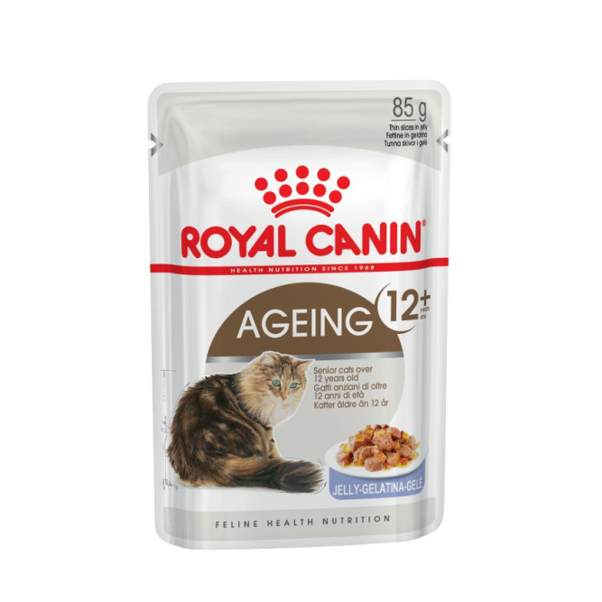 Royal Canin Feline Ageing +12 jelly повседневный влажный корм с мясом в желе для пожилых кошек старше 12 лет - 85 г х 12 шт