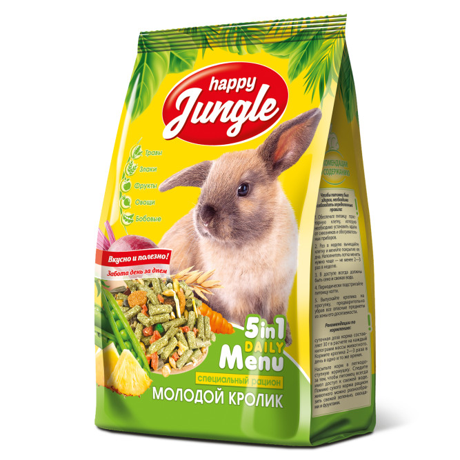 Happy Jungle сухой корм для молодых кроликов - 400 г