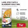 Изображение товара Farmina N&D Ancestral Grain Dog Lamb Blueberry Adult Mini сухой низкозерновой корм для взрослых собак мелких пород с ягненком и черникой - 7 кг