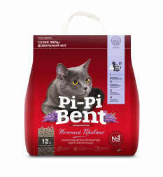 Pi-Pi Bent Нежный Прованс наполнитель комкующийся бентонитовый для туалета кошек - 12 л (5 кг )