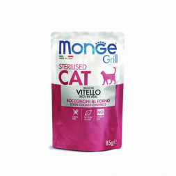 Monge Cat Grill влажный корм для стерилизованных кошек с итальянской телятиной в паучах 85 г (28 шт в уп)