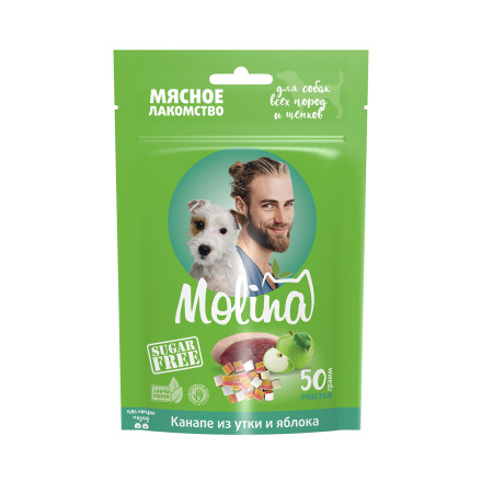 Molina лакомство для взрослых собак всех пород и щенков &quot;Канапе из утки и яблока&quot; - 50 г