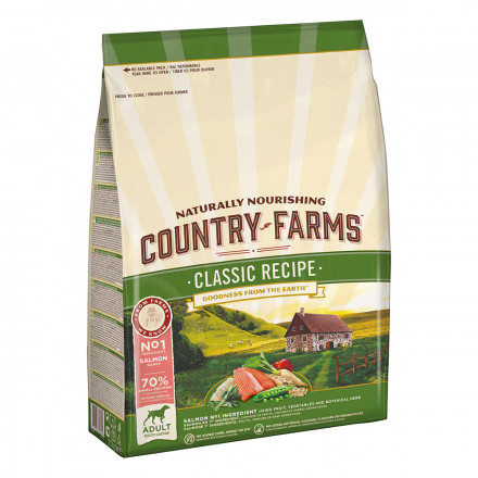Country Farms сухой корм для взрослых собак с лососем - 2,5 кг