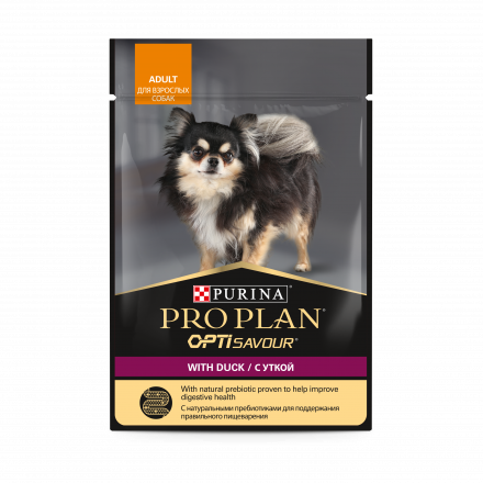 Pro Plan Opti Savour паучи для собак мелких пород с уткой - 85 г х 26 шт