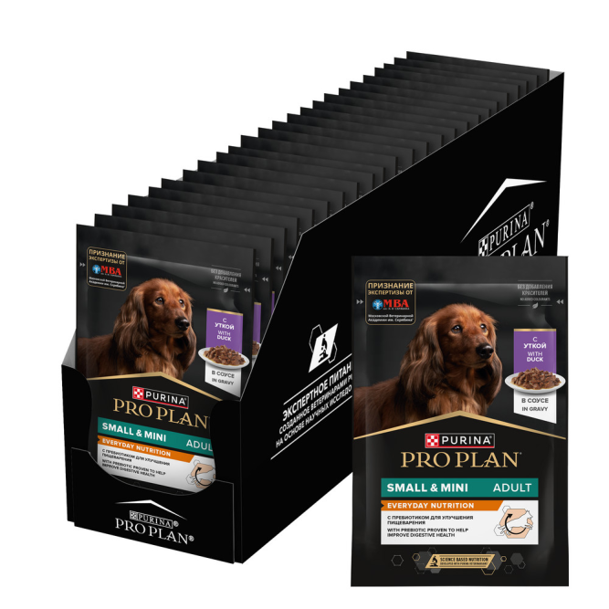 Pro Plan Adult Everyday Nutrition влажный корм для взрослых собак мелких и карликовых пород, с уткой в соусе - 85 г x 26 шт