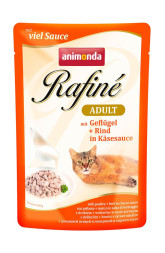 Animonda Rafine Soupe Adult влажный корм для взрослых кошек с домашней птицей и говядиной в сырном соусе - 100 г (24 шт в уп)