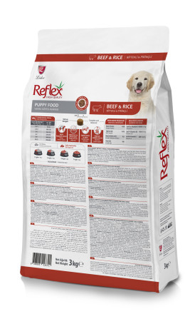 Reflex Puppy Food Beef and Rice сухой корм для щенков, с говядиной и рисом - 3 кг