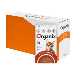 Organix влажный корм для котят, суп с говядиной, овощами и рисом - 80 г х 24 шт