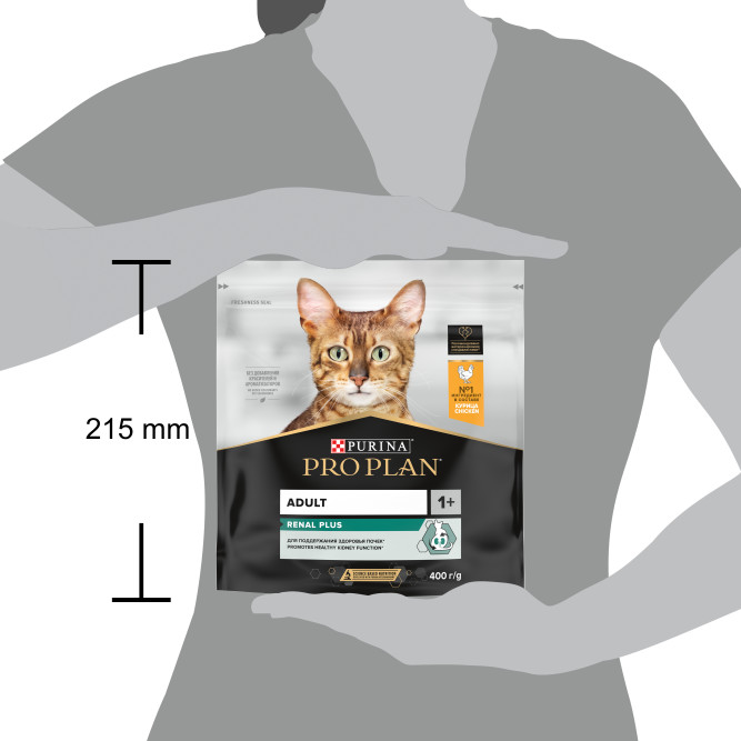 Pro Plan Adult Renal Plus сухой корм для взрослых кошек для поддержания здоровья почек, с курицей - 400 г