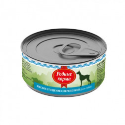 Родные корма Мясное угощение с Перепелкой консервы для собак - 100 г х 24 шт