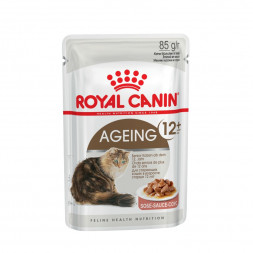 Royal Canin Feline Ageing +12 повседневный влажный корм в пауче с мясом в соусе для пожилых кошек старше 12 лет - 85 г х 12 шт