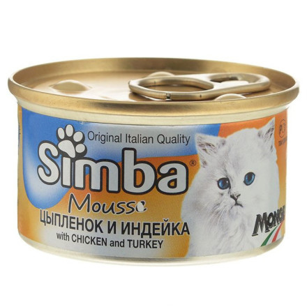 Simba Cat консервы для кошек паштет курица с индейкой - 85 гр х 24