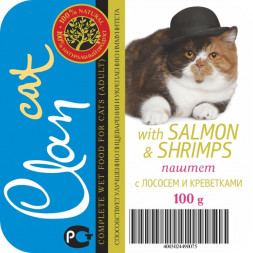Clan Cl21 паштет для кошек с лососем и креветками в консервах - 100 г