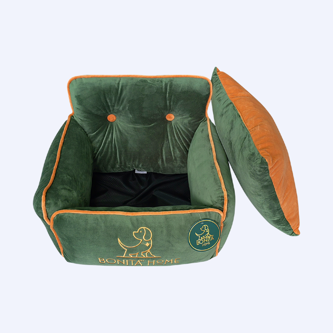 BONITAPET кресло-лежанка Грейс, для животных, изумрудный, 53х46х35 см