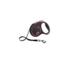 Изображение товара Flexi Black Design tape S поводок-рулетка для собак, черно-розовая 5 м, до 15 кг