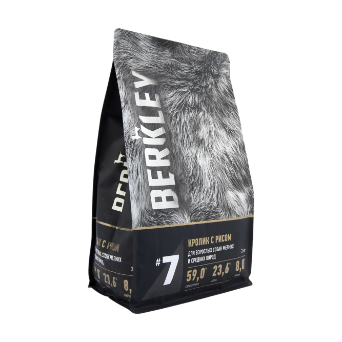 Berkley №7 сухой корм для взрослых собак мелких и средних пород с кроликом и рисом - 2 кг