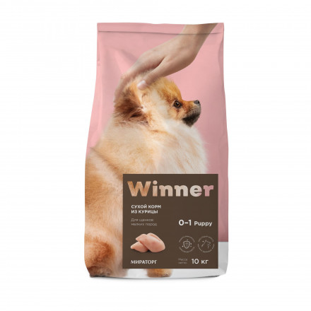 Winner сухой корм для щенков мелких пород с курицей - 10 кг