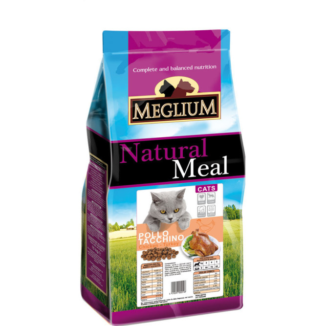 Сухой корм Meglium Adult для кошек с курицей и индейкой