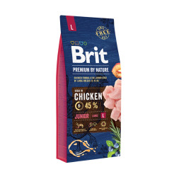 Brit Premium by Nature Junior L сухой корм для щенков крупных пород с курицей - 15 кг
