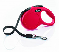 Camon Flexi New Classic поводок-рулетка для собак с лентой, красный, размер М, 5 м