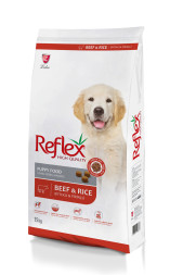 Reflex Puppy Food Beef and Rice сухой корм для щенков, с говядиной и рисом - 15 кг