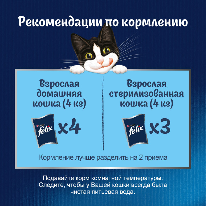 Felix влажный корм для взрослых кошек суп с говядиной в паучах - 48 г х 36 шт