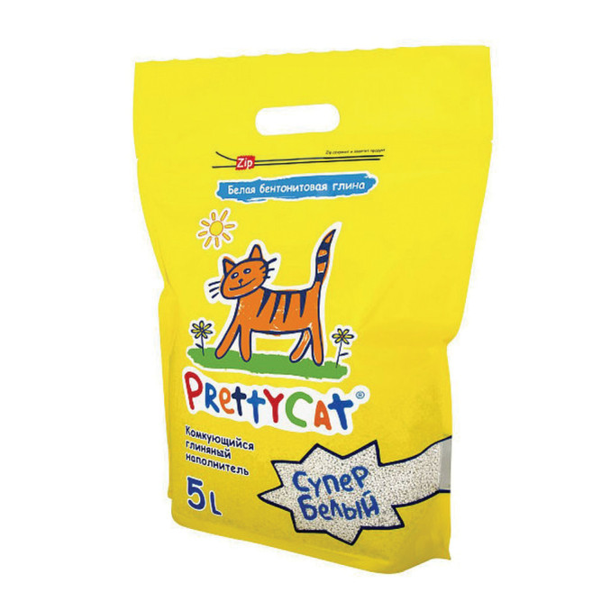 PrettyCat наполнитель комкующийся для кошачьих туалетов супер белый с ароматом ванили - 5 л