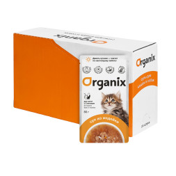 Organix влажный корм для котят, суп с индейкой, овощами и рисом - 80 г х 24 шт